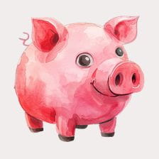 pink piggy clipart