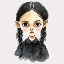 transparent Wednesday Addams Clipart