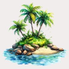 tropical island clipart