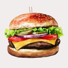 digital draw Burger Clipart