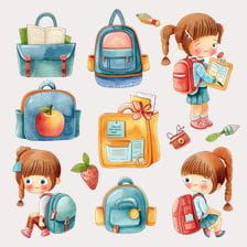watercolor school clipart