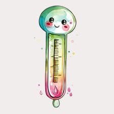 Cute Watercolor Thermometer Clipart