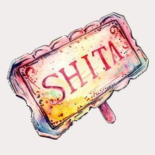 Vintage Watercolor Sign Shite
