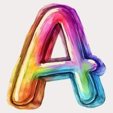 Rainbow Watercolor Letter A Clipart