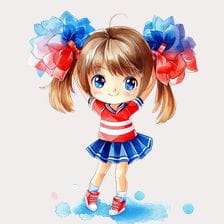 Cute Cheerleader Girl Clipart
