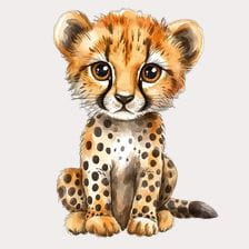 Cute Cheetah Cub Clipart