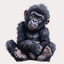 Cute Baby Chimpanzee Clipart