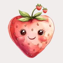 Cute Strawberry february clipart