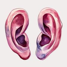 Realistic Watercolor Ear Clipart