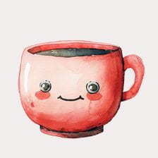 Cute Watercolor Coffee Mug Clipart