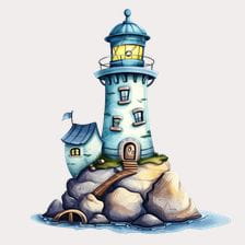 Cute Cartoon Lighthouse Clipart