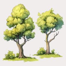 Cartoon Tree Clipart Set