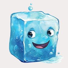 Smiling Ice Cube Cartoon Clipart