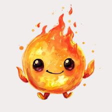 kawaii fireball clipart