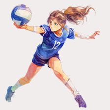 Volleyball Player Watercolor Clipart