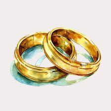 watercolor wedding ring clipart