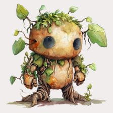 Watercolor Plant Monster Clipart