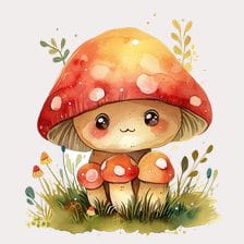 Cute Kawaii Mushroom clipart