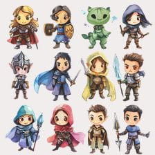 cute team set clipart