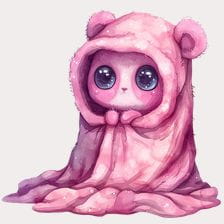 Cute Panda In Pink Blanket Clipart