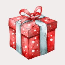 Red Gift Box With White Polka Dots Clipart