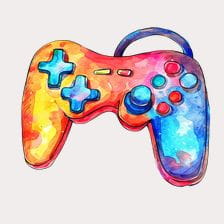 Neon Game Controller Clipart