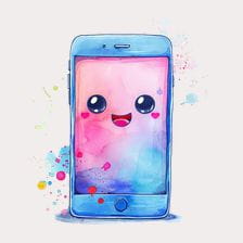 Cute Watercolor Phone Clipart