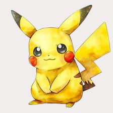 Cute Pikachu Watercolor Clipart
