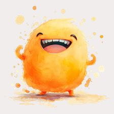 Happy Orange Monster Clipart