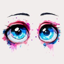Big Blue Anime Eyes Clipart