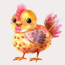 Cute Watercolor Chick Clipart