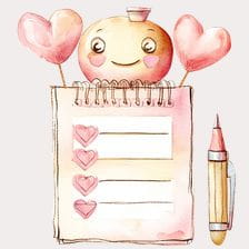 pink checklist clipart