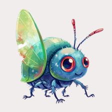 Cute Blue Beetle Clipart