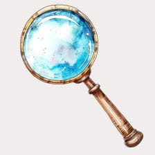 Vintage Watercolor Magnifying Glass Clipart