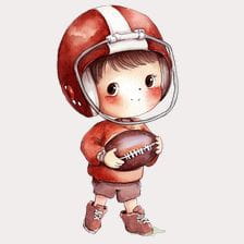 Cute Football Player Kid Clipart