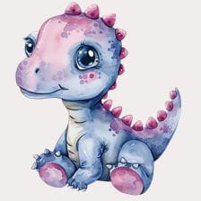 cute dinosaur watercolor clipart