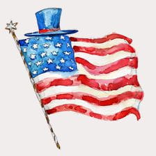 4th of July flag clipart