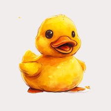 Cute Yellow Rubber Duck Clipart