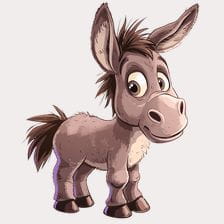 Cute Cartoon Donkey Clipart