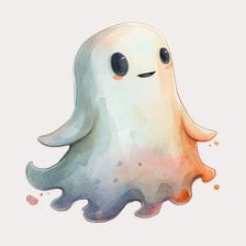 Cute Watercolor Ghost Clipart