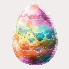 Rainbow Watercolor Easter Egg Clipart