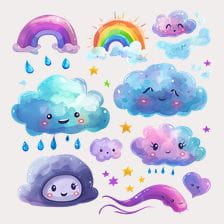 kawaii weather clipart