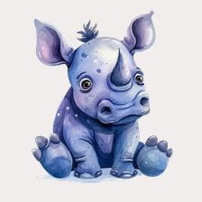 baby rhino clipart