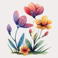 Vibrant Watercolor Floral Bouquet Clipart