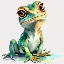 Cute Cartoon Green Frog Clipart