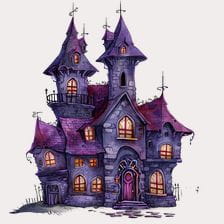 Mystical gothic haunted house clipart