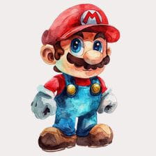 Watercolor Mario Clipart