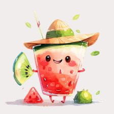 kawaii watermelon clipart
