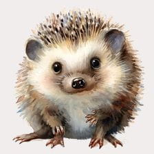 Cute Watercolor Hedgehog Clipart