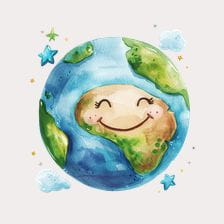 happy earth clipart